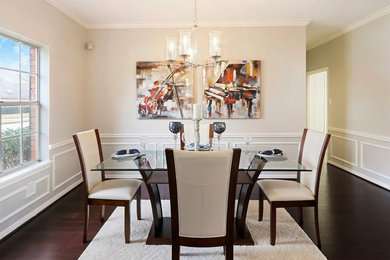 Example of a transitional dining room design in Houston