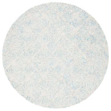 Safavieh Abstract Collection, ABT654 Rug, Ivory and Light Blue, 6'x6'round