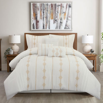 Lisaveta 7-Piece Comforter Set, White, California King