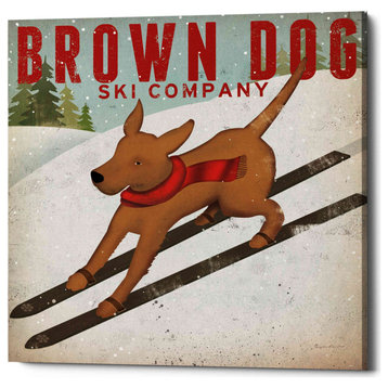 Epic Graffiti 'Brown Dog Ski Co' by Ryan Fowler, Giclee Canvas Wall Art, 12"x12"