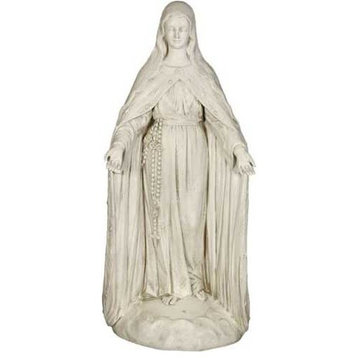 Mary Of The Rosary With Lace 49"H Large Religious Sculpture