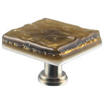 Glass Storm Studios - Bronze Handmade Glass, Knob - Textured and layered glittering bronze glass. All our products are handmade to order.  Important: Do not use an electric drill or electric screwdriver.