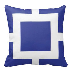 Tomova Jai Designs - Square Biz Color Blast Decorative Pillow, Dazzling Blue - Decorative Pillows