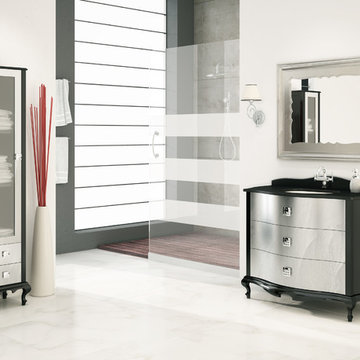 Macral Venezia bathroom vanity 44,8". Black-silver fantasy.