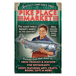 REPRINT PICTURE of older fishing sign AMERICAN FISHERMAN outside window 5 3//8x7