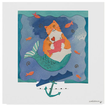 Whiskers Studio 'Orangecat Mermaid' Canvas Art