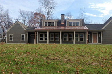 Example of a transitional exterior home design in New York
