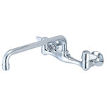 Central Brass - Central Brass Two Handle Wallmount Kitchen Faucet - Central Brass has been the go-to resource for plumbers for more than 100 years. It's a distinction we've earned by delivering the highest quality faucets and fixtures, and standing behind every product we sell. Central Brass designs offer today's most in-demand features -- like our industrial pre-rinse faucet -- without sacrificing performance.