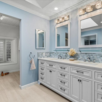 Beachy Blue: San Jose Master Bathroom Remodel