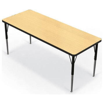 Activity Table - 24"X60" Rectangle - Fusion Maple Top Surface - Black Edgeband