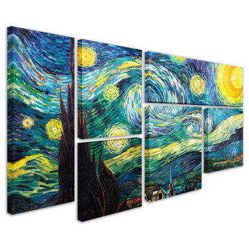 'Starry Night' Multi-Panel Canvas Art Set by Vincent van Gogh