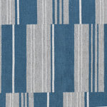 Kosas Home - Boulder Indoor Outdoor Handwoven Stripe Blue Area Rug, Blue, 5x8 - Handwoven with soft, weather-resistant materials, this handsome rug pulls any space together with its casual appeal. Tidy bands of stoney blue and gray add sublte color that complements any color palette while effortlessly enhancing any decor.
