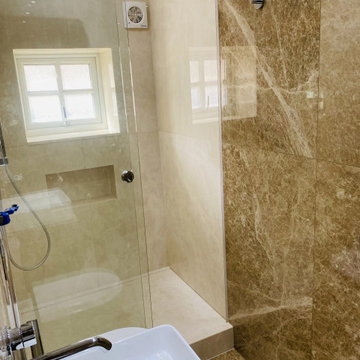 Emperador Light Full Bathroom Suite View