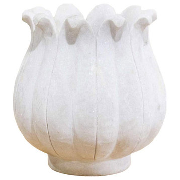 Large Finely Carved Marble Pot-Akbar