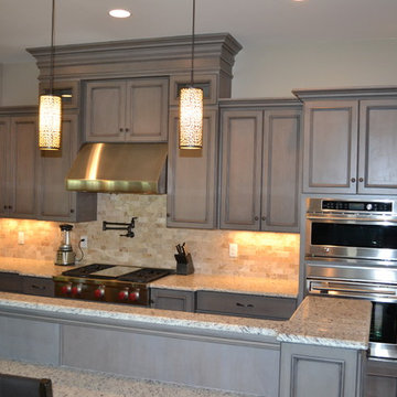 Gray Stained Cabinets, With Black Glaze