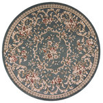 KAS Rugs & Home - Avalon 5602 Slate Blue Aubusson Rug, 7'10" Round - Avalon 5602 Slate Blue Aubusson 7'10" Round. Machine-Made of 100% Polypropylene with No Backing. Made in Turkey. Vacuum regularly & spot clean stains. Professional cleaning recommended periodically.