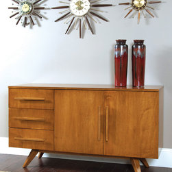 3 Drawer with 2 Door Buffet with Splayed Foot in Flax Finish - Products