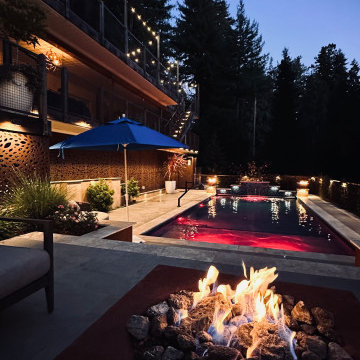 Slope Serenity: Elevated Outdoor Oasis with Hillside Pool