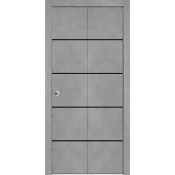 Bi-fold Doors 84 x 80 | Planum 0015 Concrete with  | Sturdy Tracks