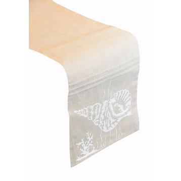 Conch shell white 100% Polyester Table Runner
