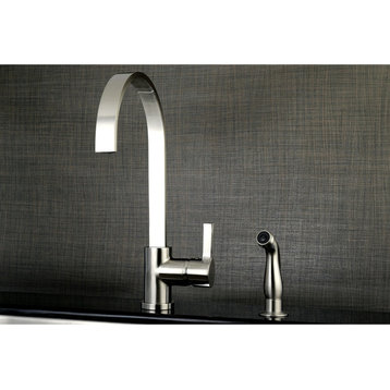 Gourmetier Single-Handle Kitchen Faucet With Side Sprayer, Brushed Nickel