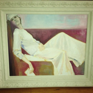 A very personal touch - A painting I painted to hang in the down stairs guest be