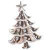 Decorative Christmas Metal Napkin Rings - Set of 4, Silver-Plated Christmas Tree