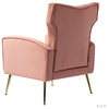 Accent Wingback Chair With Button Tufted Back, Pink