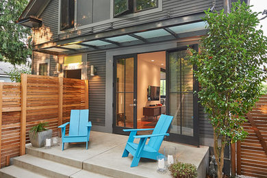 Transitional house exterior in Seattle.