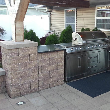 Allan Block Barbeque in Outside Kitchen