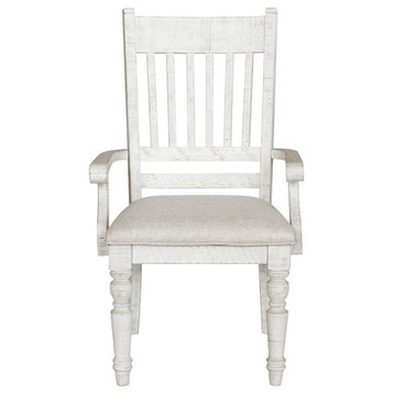 Roseto HMIF90531 Cianians 23"W Polyester Arm Chair - Distressed White
