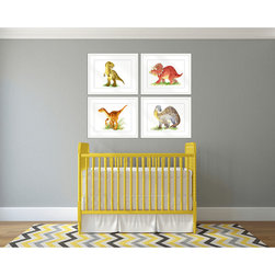 Dino Tales Collection - Framed Wall Art - Kids Wall Decor