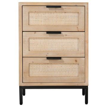 Reed 3 Drawer Side Table