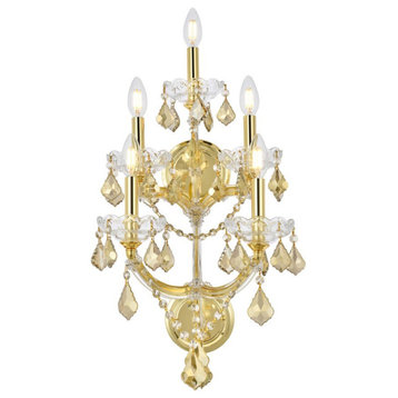 Elegant Lighting 2800W5-GT/RC Maria Theresa 5 Light 30" Tall Wall - Gold