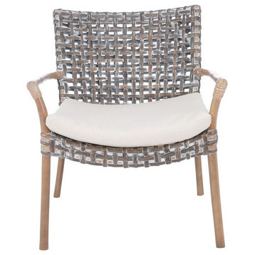 Bam Rattan Accent Chair Grey Whitewash/White