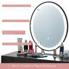 Modern Vanity Set, 3 Color Touch Screen Dimmable Mirror & Storage Drawers, Black
