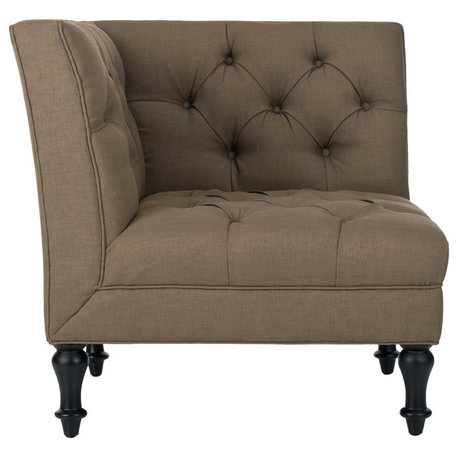 Safavieh Jack Tufted Corner Chair, Olive, Black