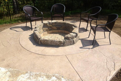 This is an example of a patio with a fire feature.