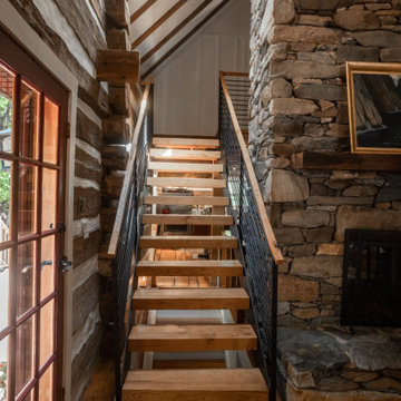 Log Cabin Steel Stair