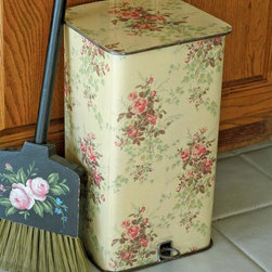 Roses Lidded Waste Bin - Storage And Organization