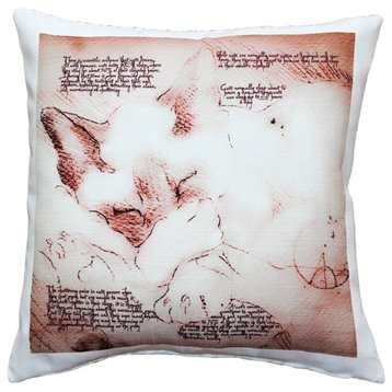 Dreaming Cat Throw Pillow, 17x17