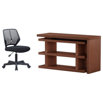 Home Square 2-Piece Set with Home Office Desk & Adjustable Height Computer Chair