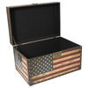 Antique-Style American Flag Decorative Trunk Cases, Set of 3