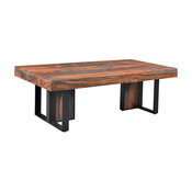 54 in. Rectangle Cocktail Table in Brown Finish