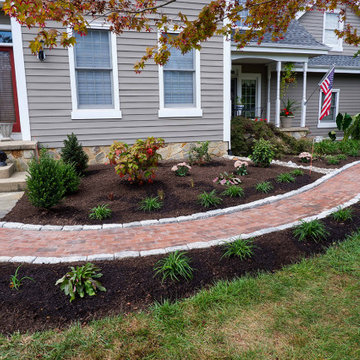 Front entrance walkways and landscape plantings