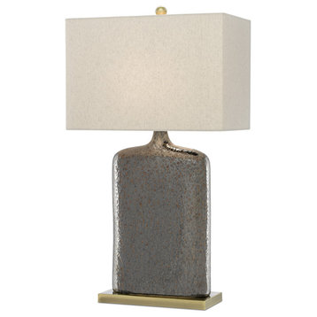 Currey and Company 6000-0094 One Light Table Lamp, Rustic Metallic Bronze Finish