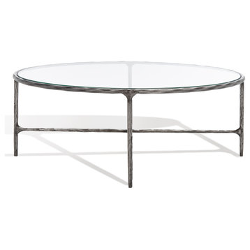 Safavieh Couture Jessa Oval Metal Coffee Table, Silver