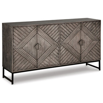 Ashley Furniture Treybrook Wood Accent Cabinet in Distressed Gray