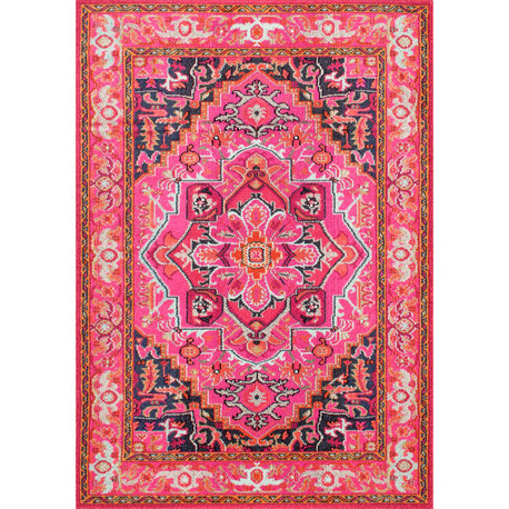 Nuloom Traditional Bohemian Center Medallion Rug, Violet Pink 9'x12'