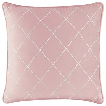 Sparkles Home Rhinestone X Pillow - 16" - Blush Velvet